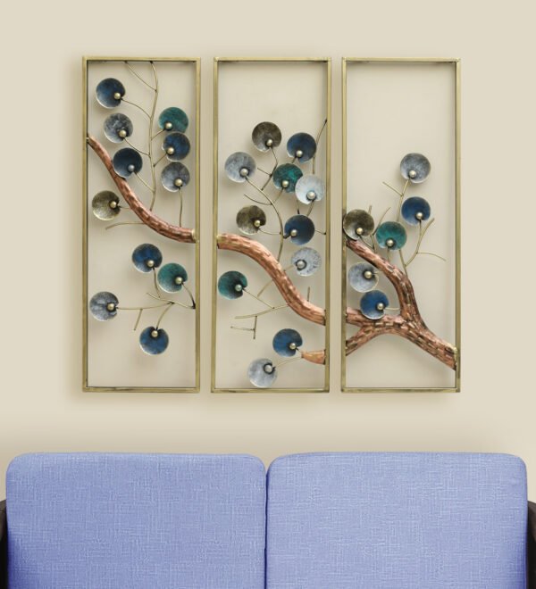 Three Metal Framed Tree Decor