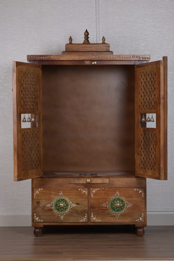 Solid Wooden Pooja Mandir and Mandapam with Gopuram - Image 2
