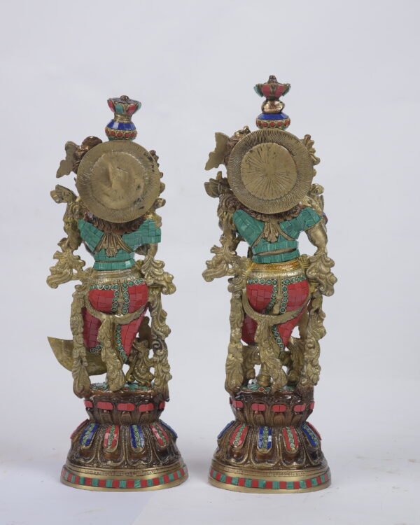 Stone Work Radha Krishna Pure Brass (20 inches) - Image 2