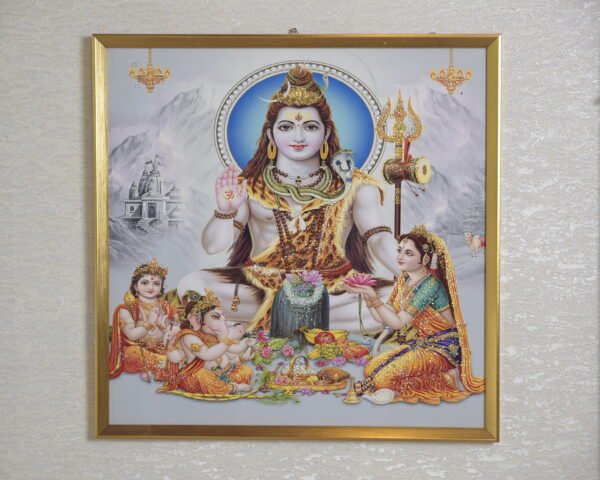 Crystal Work Shiv Parivar Painting