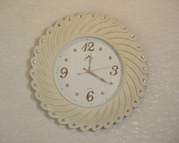 White Feathered Designed Wall Clock