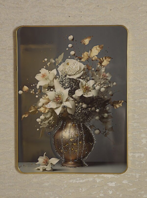 Crystal Work on Flower Painting Abstract