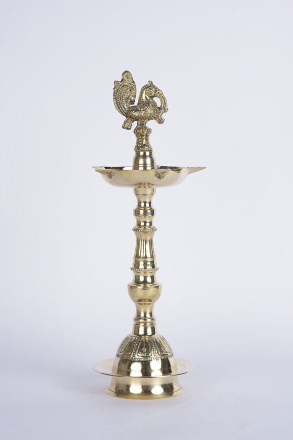 Peacock Diya Brass(13 inches)
