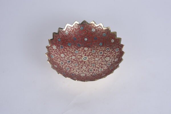 Red Coloured Brass Bowl(8 inches) - Image 2