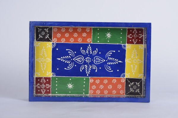 Multi Coloured Wooden Tray (set of 3) - Image 2