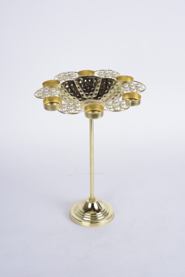 Six T-Light Candle Holder (Pearl) 13 Inches