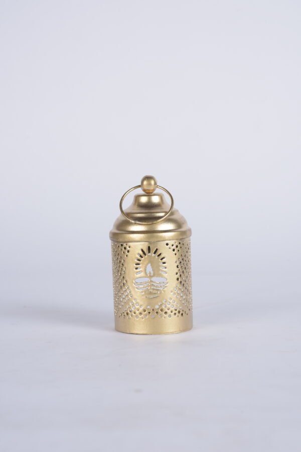 Lantern (5 inches) and Candle Holder (Brass Coated) - Image 2
