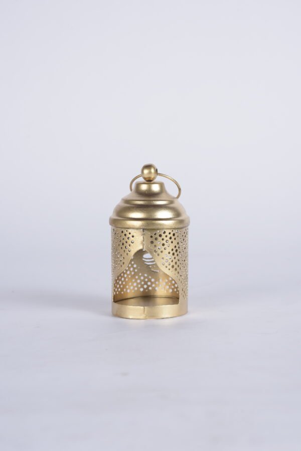 Lantern (5 inches) and Candle Holder (Brass Coated)