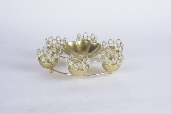 Six T-Light Candle Holders and Urli Small