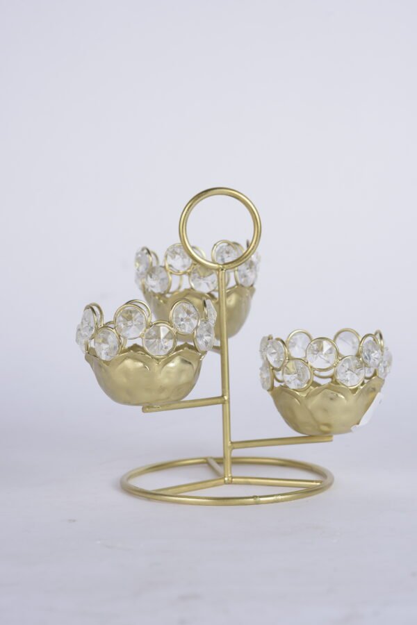 Three Tier Diya (Crystal) Holder