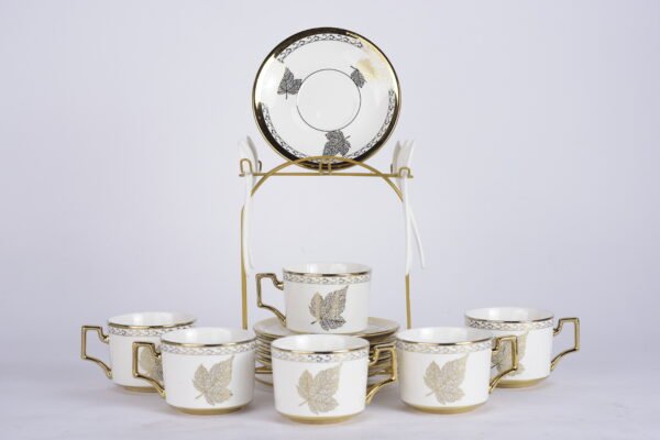 18 set tea cups, coasters and spoons (ceramic)