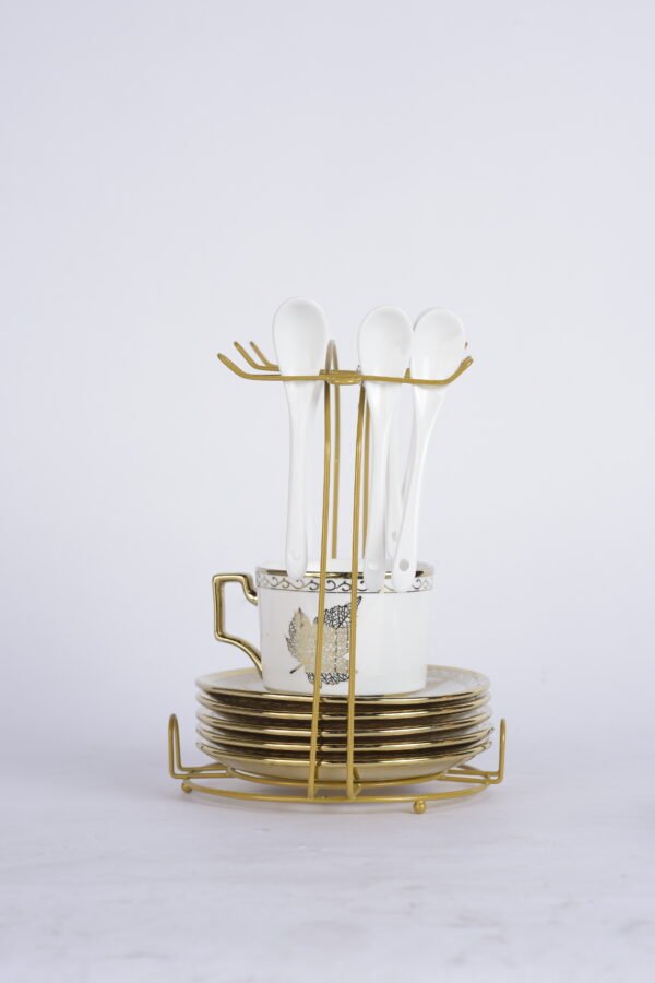 18 set tea cups, coasters and spoons (ceramic) - Image 2