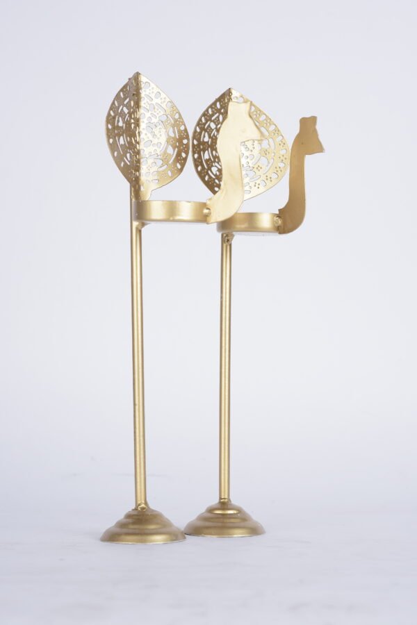 Peacock T-Light Candle Holder (13 inches) set of 2