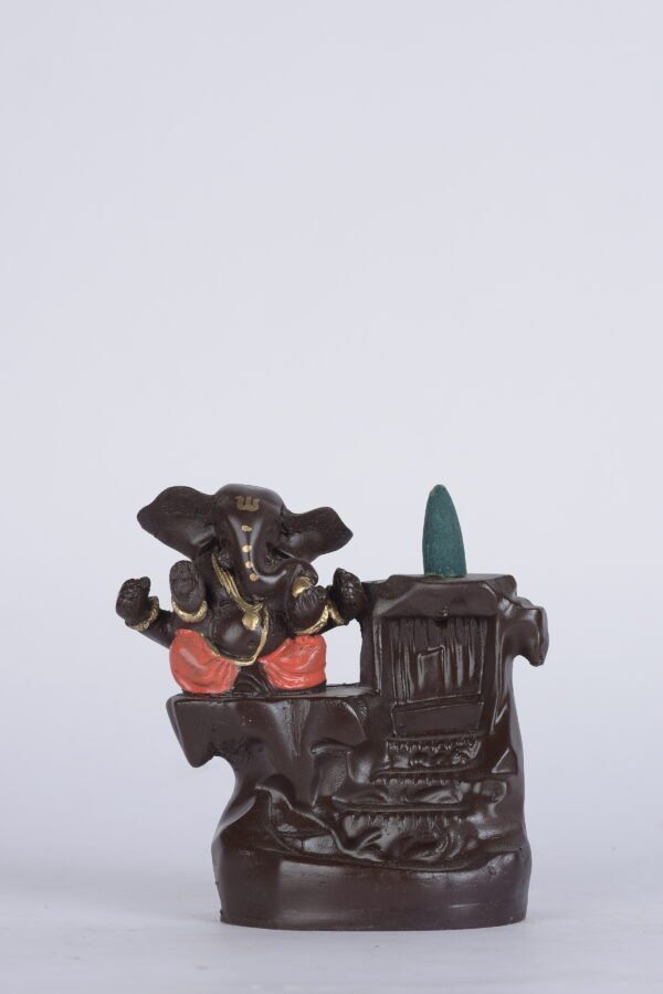 Orange Ganesha Smoke Fountain (6 inches)