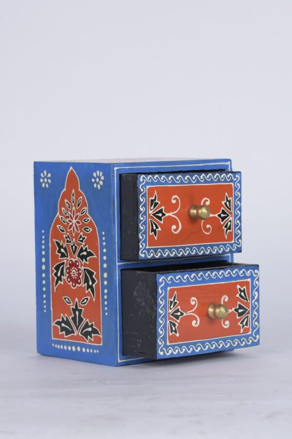 Blue and Red Wooden Box (7 inches) - Image 2