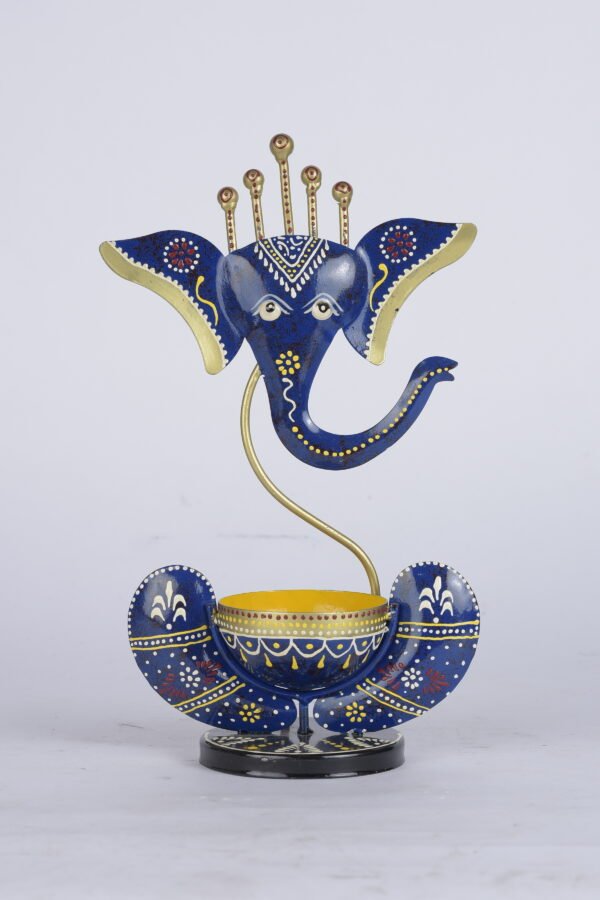 Blue Ganesha T-Light Diya Holder