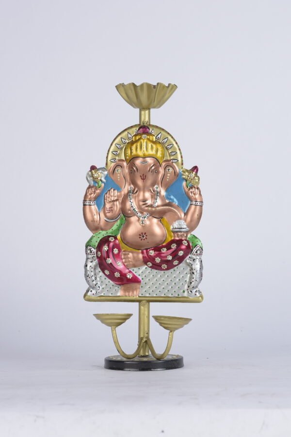 Red Ganesha Two Diya Holder