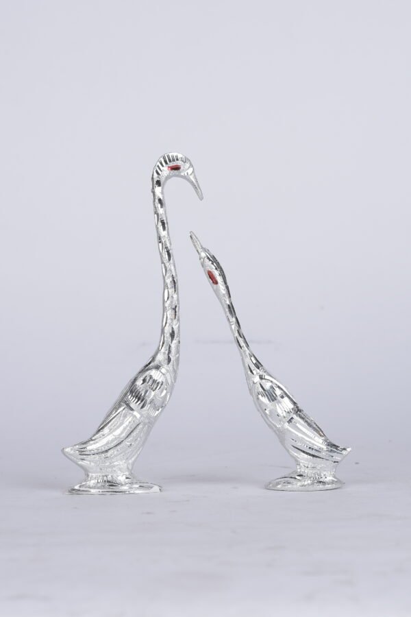 Silver Coating Swan Couple