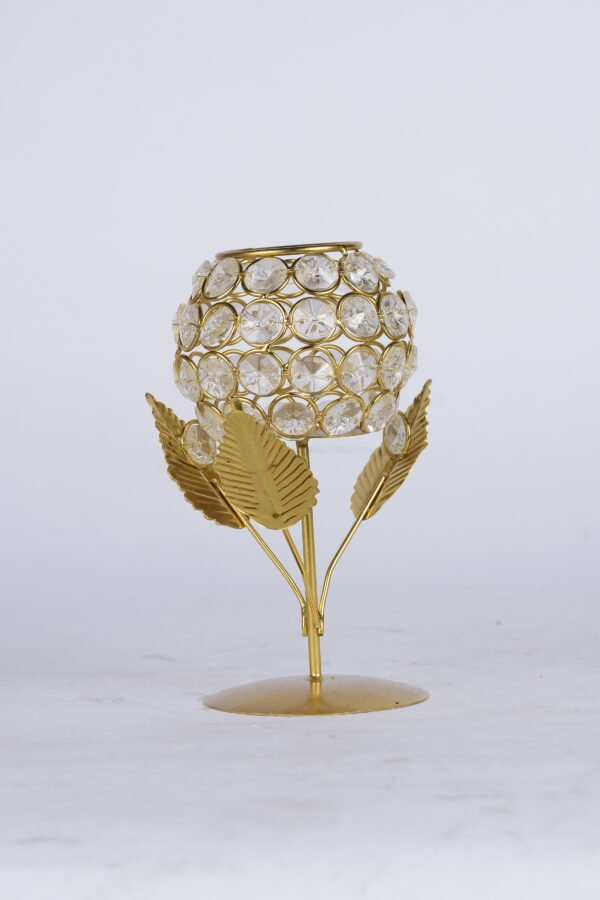 Crystal Leaf Diya Holder