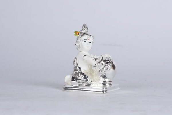 Silver Plated Baby Krishna (5 inches)