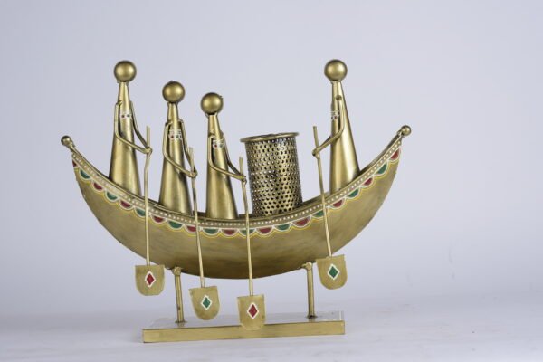 Gold Boat Pen Stand