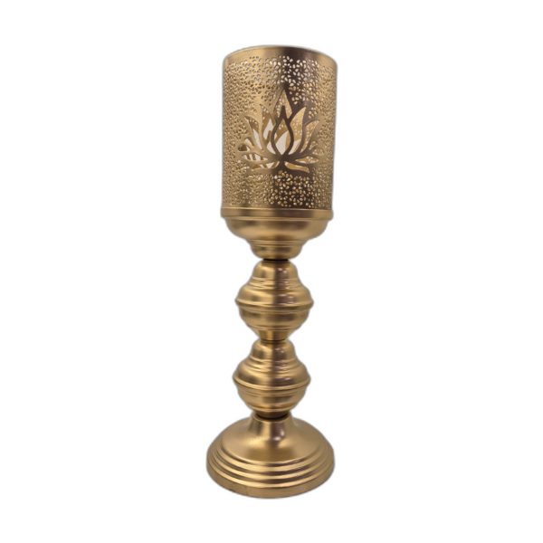 Lotus Carved T- Light Candle Holder (15 inches)